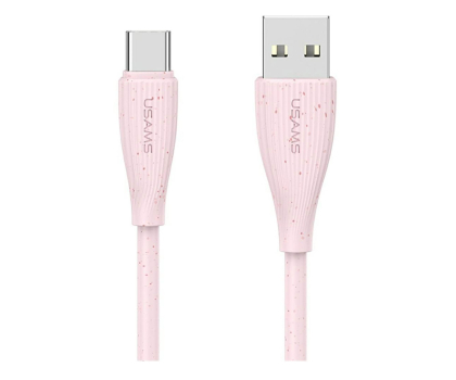 Kabel USAMS Kabel Green Series SJ714 18W 3A USB-A do USB-C 1m różowy